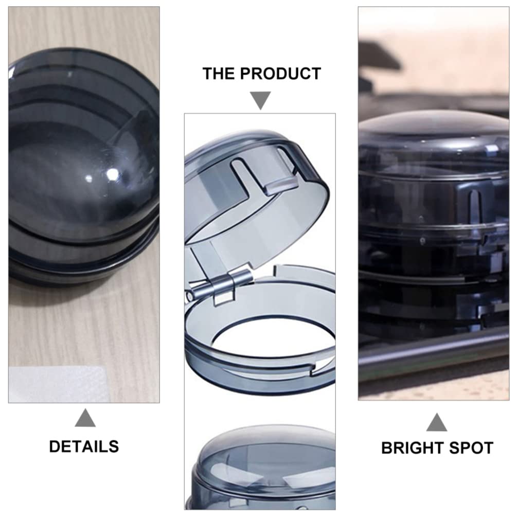 SHERCHPRY 6pcs Stove Knob Covers, Gas Knob Protection, Safety Kitchen, Black