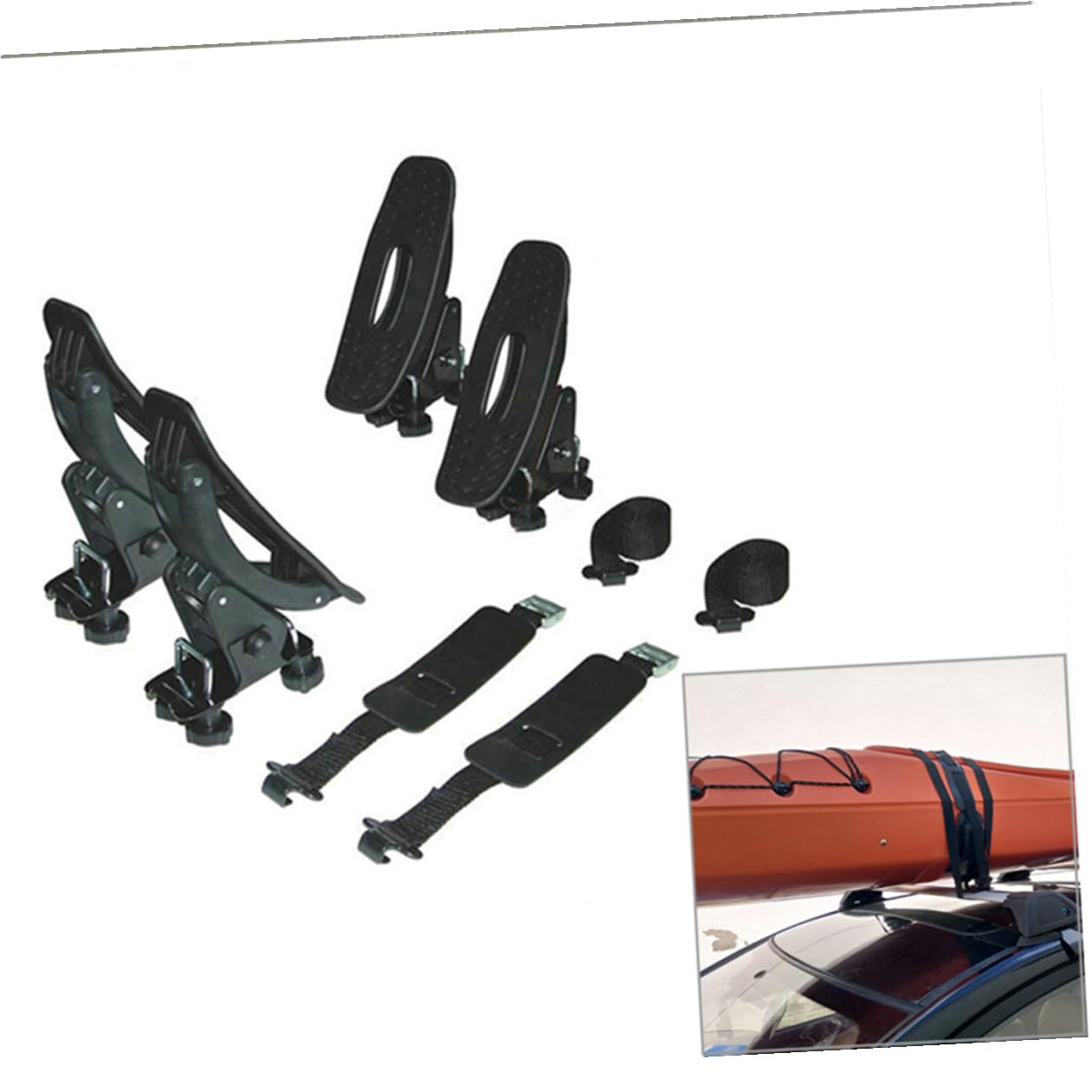 VICASKY Supporto per Barche e Porta Pagaia in Ferro Robusto, Staffa Fissa per Kayak e Gommoni, Accessori per Sport Acquatici, per Trasporto Sicuro su Auto e attività Outdoor