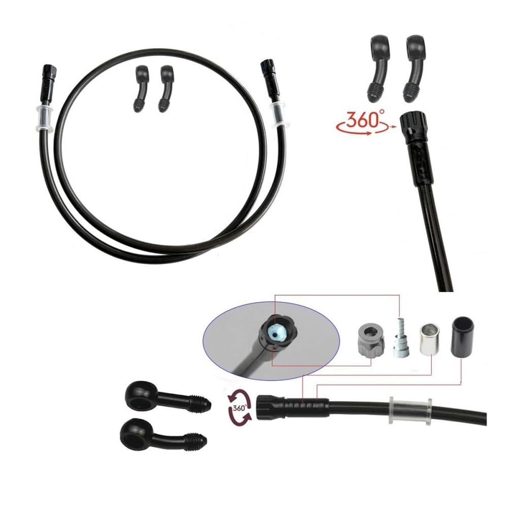 Motorrad Bremsleitung 14mm Kolben Motorrad Hydraulische Kupplung Kit Für Bremse Master Zylinder Kit 1200mm Schlauch(Red Clutch Set)