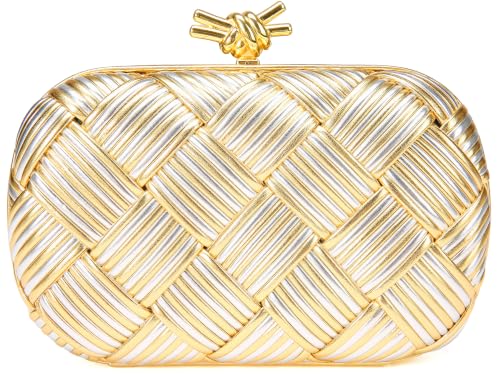 Image of Clutch Purses for Women, Vegan Leather Evening Handbag with Gold Chain