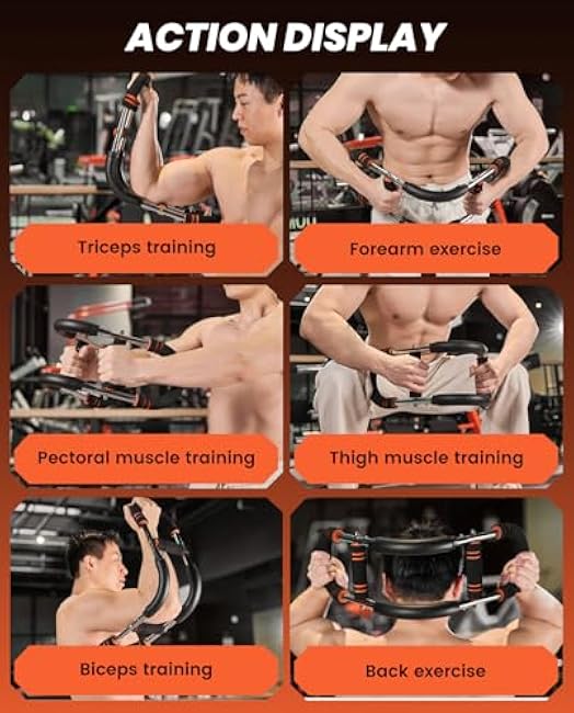 Saker Twister Arm Trainer, Adjustable Chest Workout Equipment,Forearm Strengthener, Portable Power Twister Bar, Detachable Design Fitness Anywhere