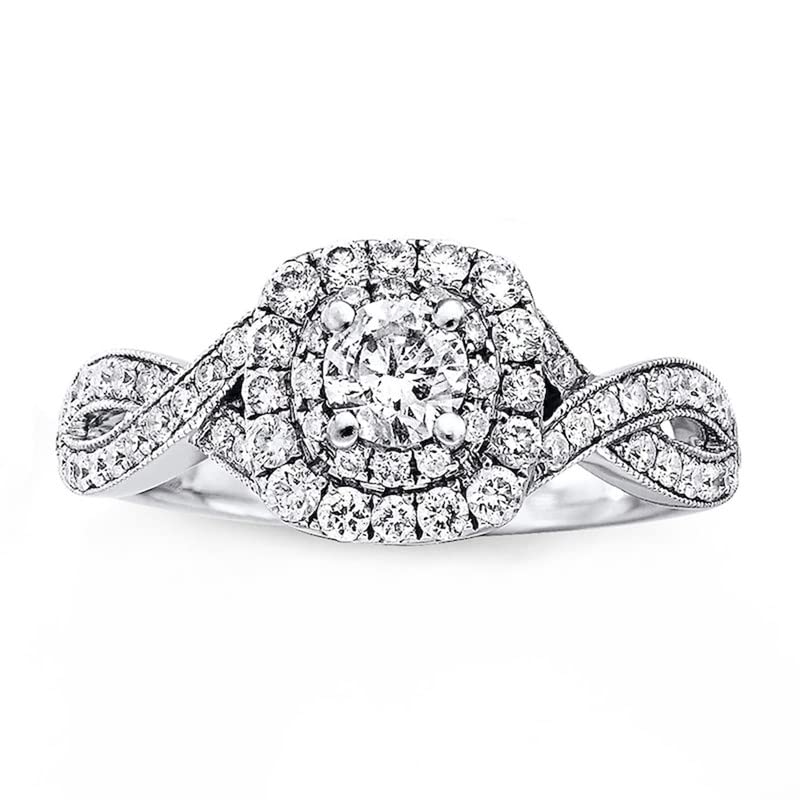 1 Carat (ctw) Bridal Set Moissanite engagement rings for women Platinum Plated Silver Princess moissanite rings2