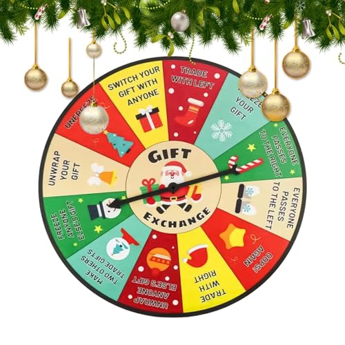Berriphonia Juego de Fiesta de Navidad - Actividad de Fiesta - Rueda de Cambio de premios de Navidad, para compañeros de Familia, niños, niñas, Mujeres, Hombres, Adolescentes