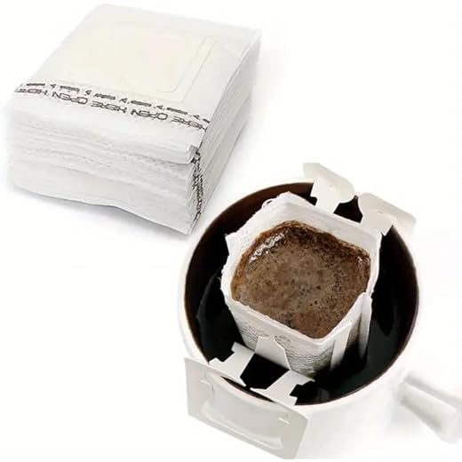 Styllent 50 Pcs Hanging Ear Drip Coffee Filter Bags  Single