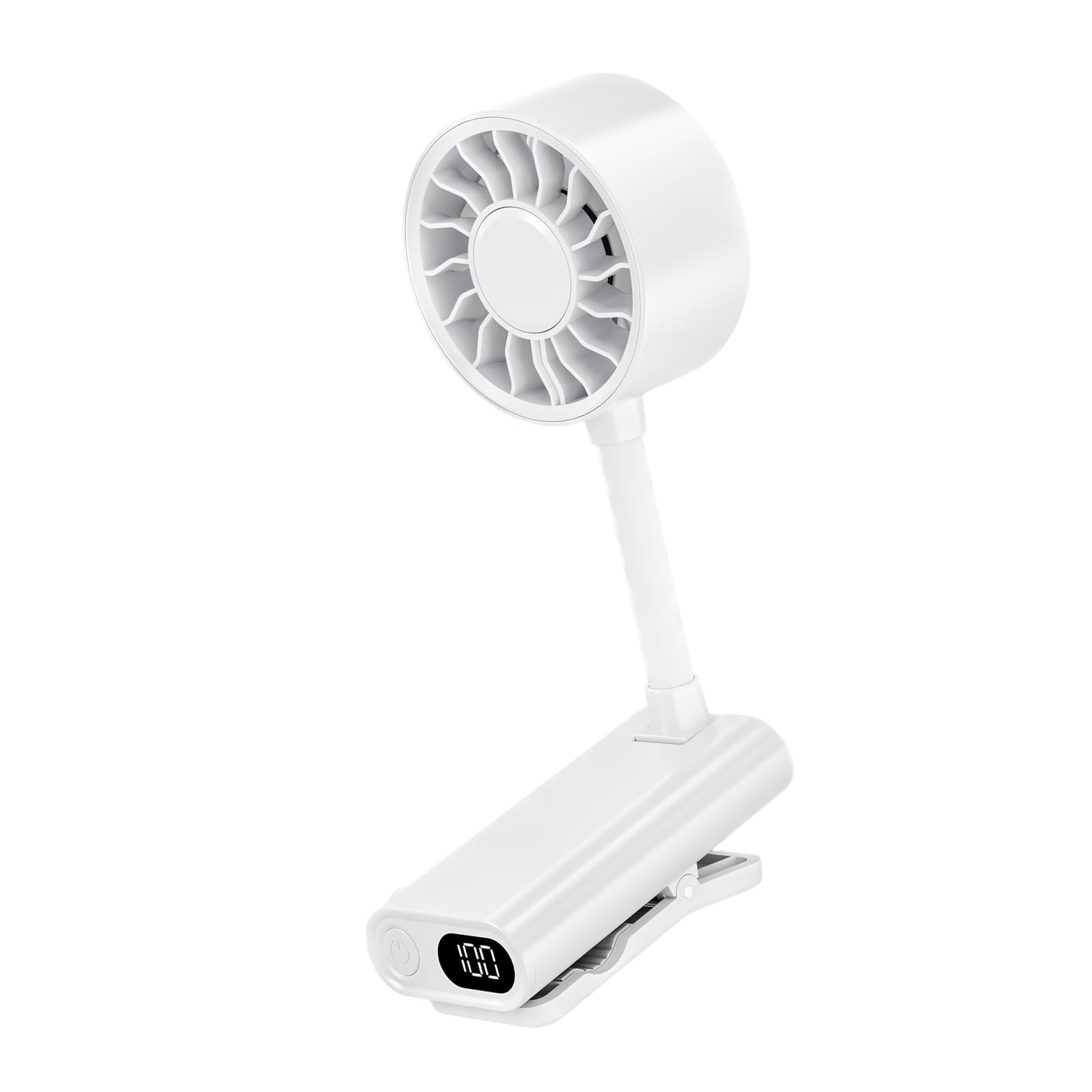 Uqezagpa White 360 Degree Rotatable Clip On Fan Usb Charging Portable Fan Quiet Multiple Angles Suitable For Camping Travel Portable Clip