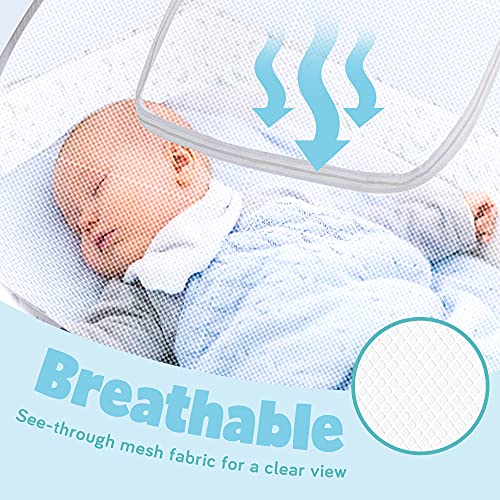 Ashtonbee Baby Crib Canopy Tent, Easy-to-Install Pop Up Canopy, Mesh Portable Crib for Baby, Baby Nursery Crib Accessories, 57in x 26in x 48in - Thumbnail 5