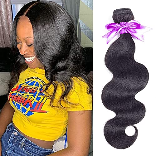 Brazilian Body Wave Bundles 18Inch 100% Unprocessed Brazilian Human Hair Weave Bundles Extensions Natural Black Color 100g/bundle …