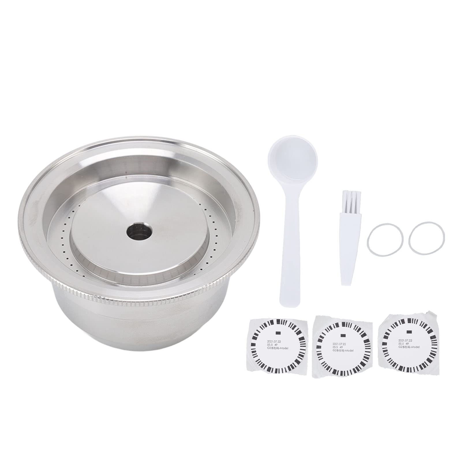 Taza filtro reutilizable para cápsulas de café, de acero inoxidable; cápsula de café reutilizable para máquinas ; extracción a alta presión con junta de