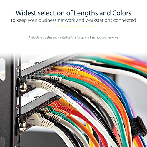 Image of StarTech 5ft CAT6 Ethernet Cable - Red CAT 6 Gigabit Ethernet Wire -250Mhz 100W PoE RJ45 UTP Molded Network Patch Cord with Strain Relief (C6PATCH5RD) | 250MHz bandwidth, Gold-plated RJ45, Patch Cable, Ethernet Cord, UTP Molded Network, Strain Relief, 10Gbps speeds
