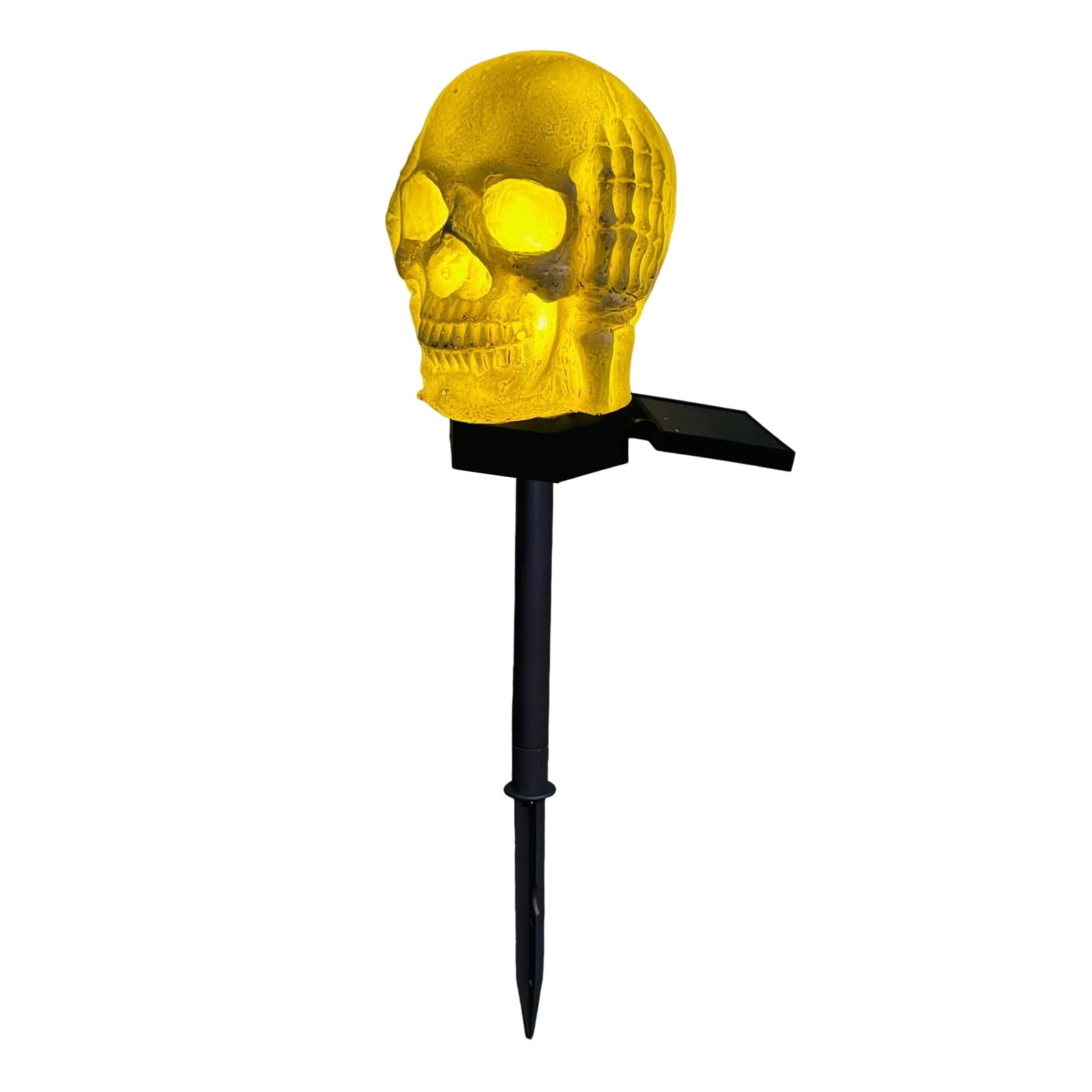 Skull Solar Garden Light, Warm LED Halloween Stake for Lawns and Path Decor