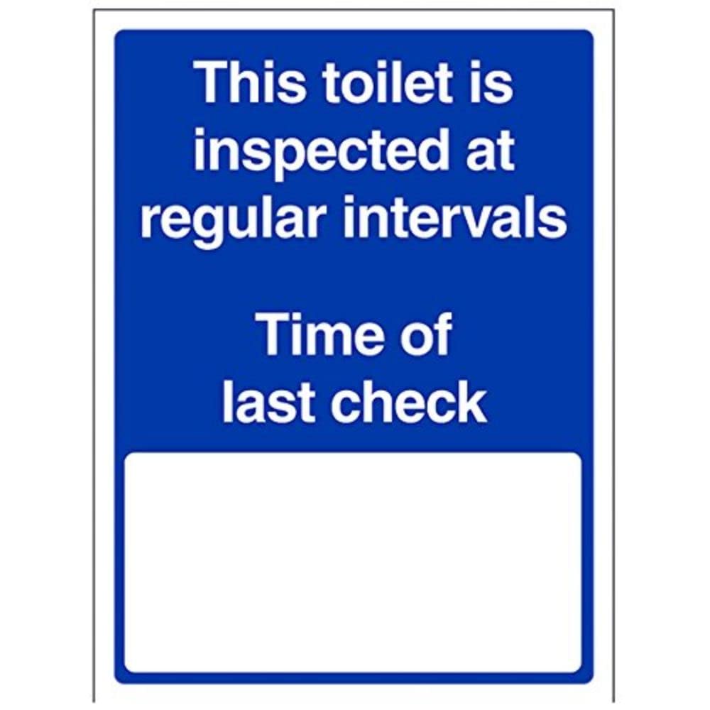 V Safety This Toilet Is Inspected At Regular Intervals Sign - 150mm x 200mm - 1mm Rigid Plastic