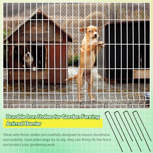 20 Pack Dog Exercise Pens Pets Replacement Animal Barrier Fence Stakes for Dogs Digging Metal Exercise Pen Ground Stakes for Pens for Pets Crate, Black 9.8 x 7.9 Inch - Image 5