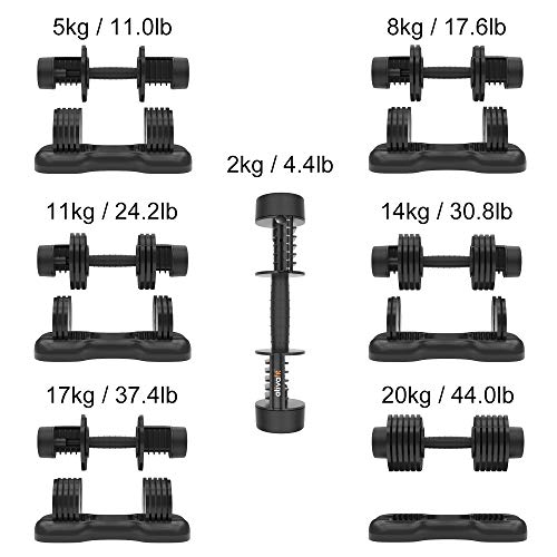 ATIVAFIT Adjustable Dumbbell for Workout Strength Training Fitness Weight Gym (Single) (44) - Thumbnail 2