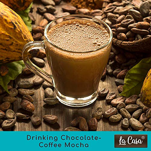 Image of La Casa Vegan Dark Drinking Chocolate - Belgian Chocolate + Coffee Mocha + Black Bourbon | Combo Pack of 3 | Gluten Free | All Natural | 250g+250g+250g |