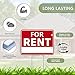 1PC For Rent Sign with Stand, 17 Inches by 13 Inches - Double Sided Signs - Corrugated Plastic - For Rent Yard Sign with Stake