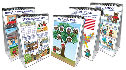 Image of NewPath Learning 35-0035 Social Studies Readiness Flip Chart Set, Age 3 to 7, English (Pack of 5)