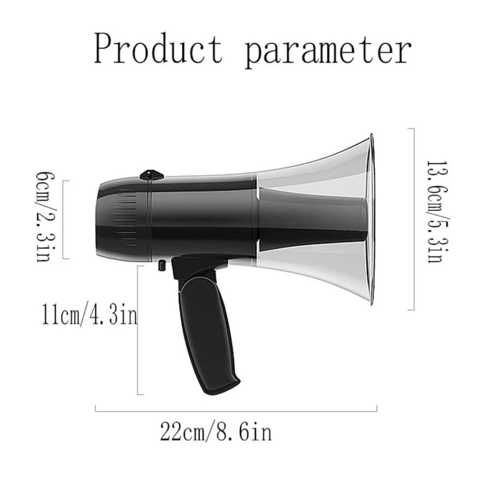 Portable Megaphone with Siren, USB & Volume Control for Outdoor, Cheerleading, Coaches & Safety Drills