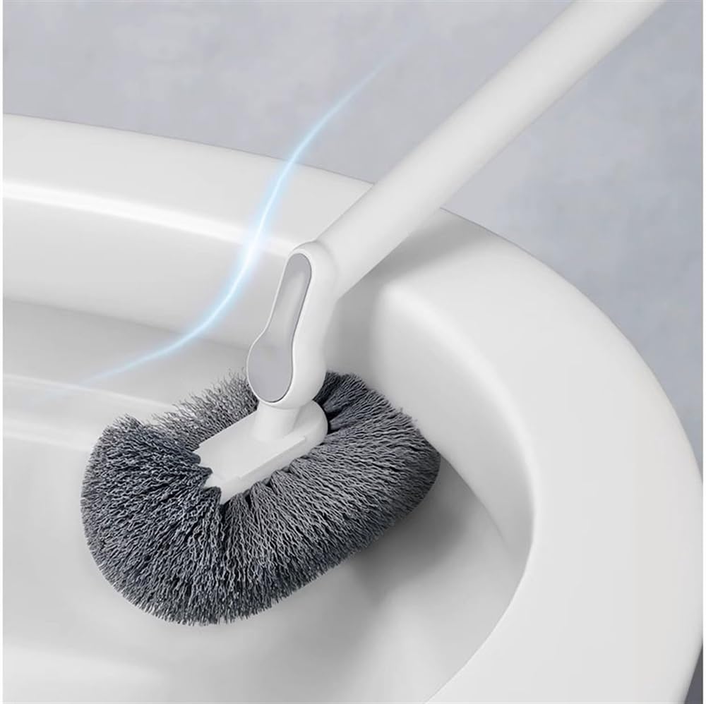 Flexible Toilettenbürste mit Wandhalter ohne Bohren Design Kunststoff Bad WC Reiniger mit weichen Borsten Platzsparendes WC Bürstenset