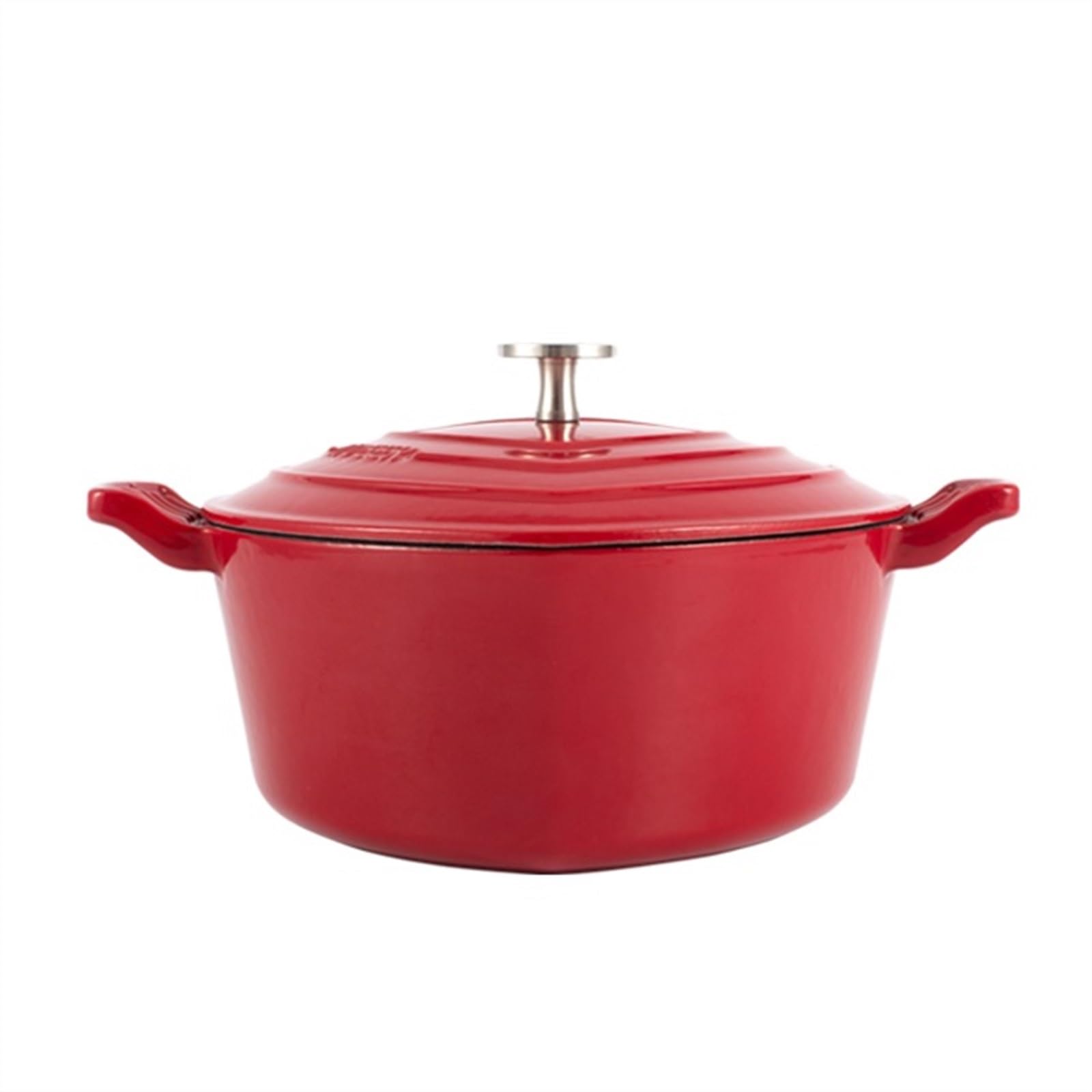 Emalowany Dutch Oven Do Gotowania Zup żeliwny Kociołek Holenderski Z Pokrywką Podwójne Uchwyty Nieprzywierający Holenderski Piekarnik Do Gazowych I Indukcyjnych(Heart Red 22CM)