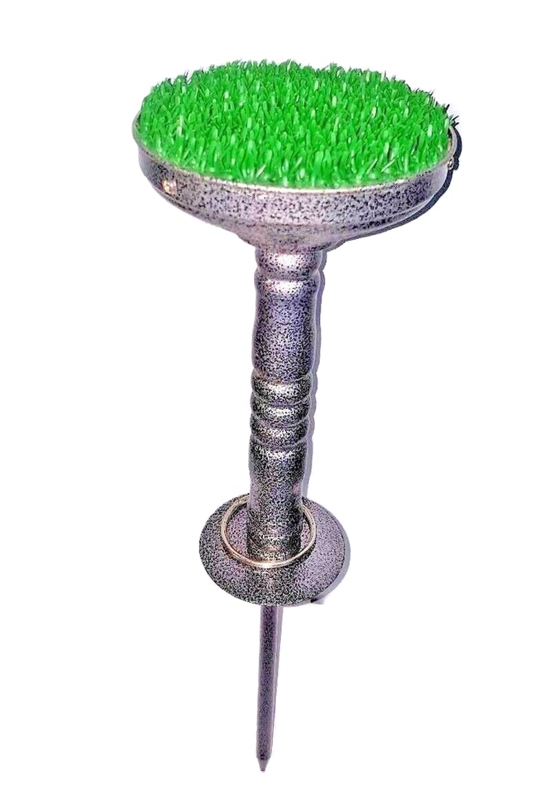 ALTAWASH Falconry Steel Block Stainless 6 inch Perch with AstroTurf,Silver Fully Portable