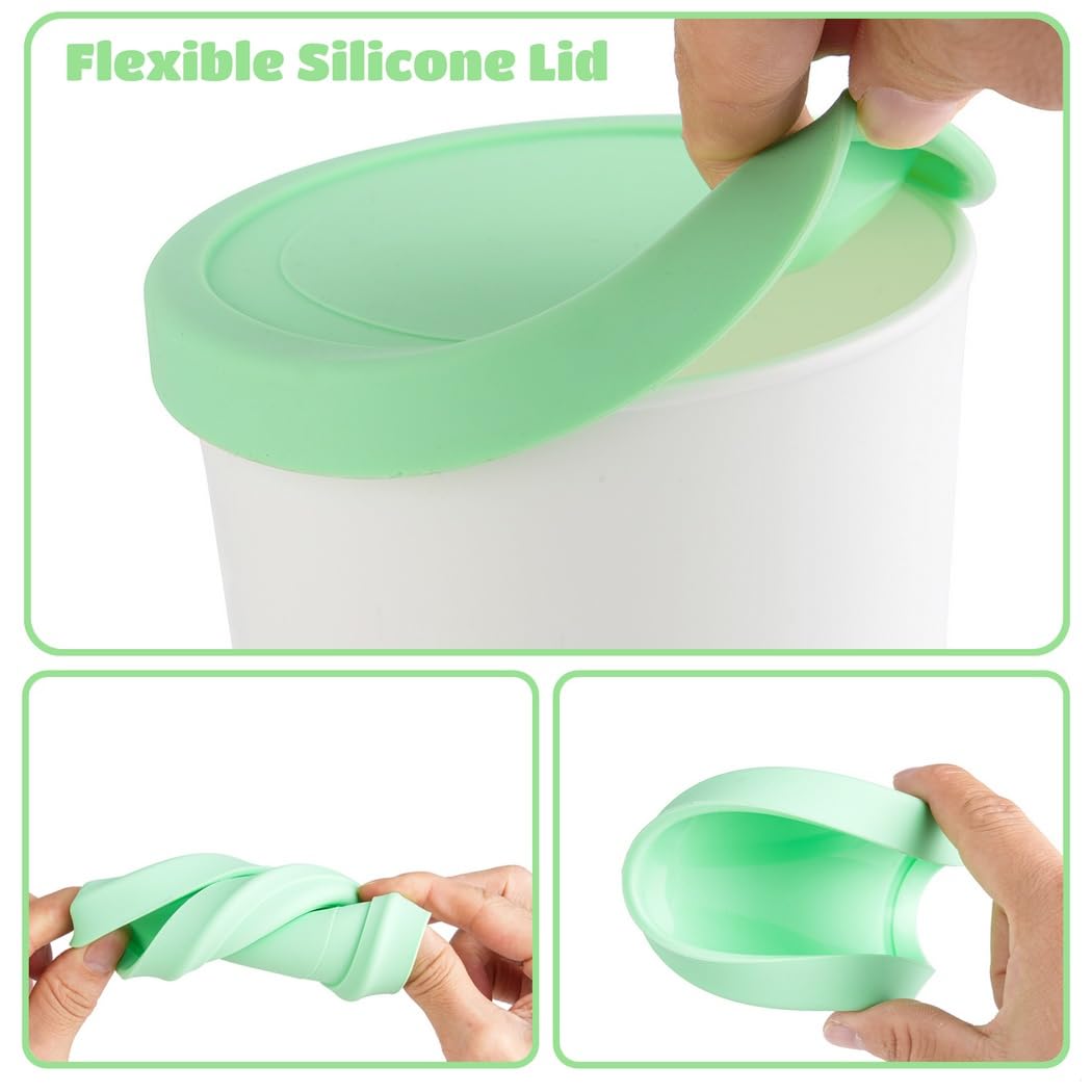 Set di 4 vaschette per gelato con coperchio e paletta, contenitori da 1 litro per sorbetto e dolcetti fatti in casa, riutilizzabili e lavabili in lavastoviglie