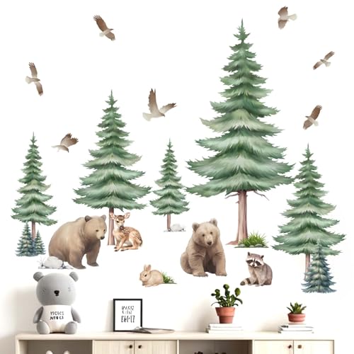 Vinilos decorativos grandes de árbol con osos miniatura 2