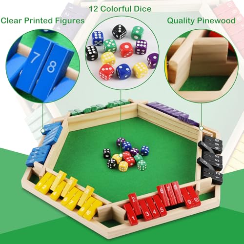 Shut The Box Juego de Mesa Educativo de Madera miniatura 5