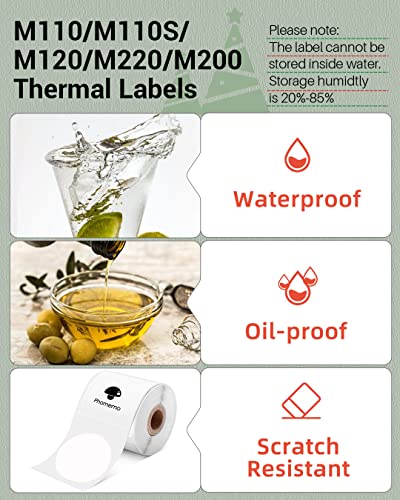 Image of Phomemo Round Labels 3 Rolls,1.96 inch, for M110 /M100 /M220 /M108, 420 PCS
