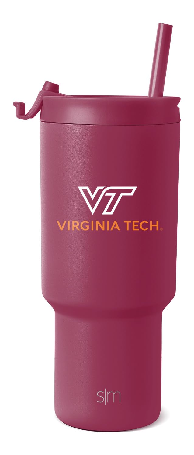 Simple ModernSimple Modern Officially Licensed Collegiate Virginia Hokies 30 oz Tumbler with Flip Lid and Straws | Insulated Cup Stainless Steel | Gifts for Men Women | Trek Collection | Virginia Tech