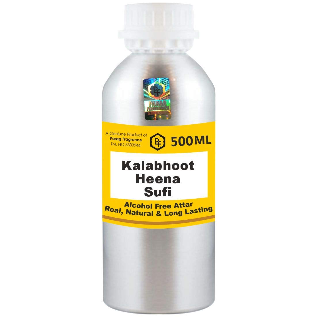 Parag Fragrances Kalabhoot Heena Sufi Attar 500ml Confezione all'ingrosso Attar (Senza alcool, Long Lasting Attar Uomo - Donna & Uso Religioso) Worlds Best Attar | Itra | Olio Fragranza | Profumo