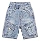 KIDSCOOL SPACE Shorts für kleine und große Jungen, Sommerjeans mit Klappentaschen für Mädchen, Hellblau, 9–10 Jahre