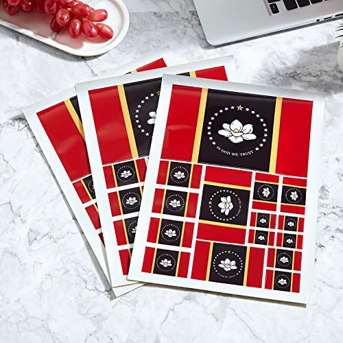 Image of CANTENDO 3Pack Mississippi Flag Decal - Mississippi Flags Reflective Vinyl Car Stickers - for Car Window Bumper Waterproof Sticker (12 x 8.5 Inch)