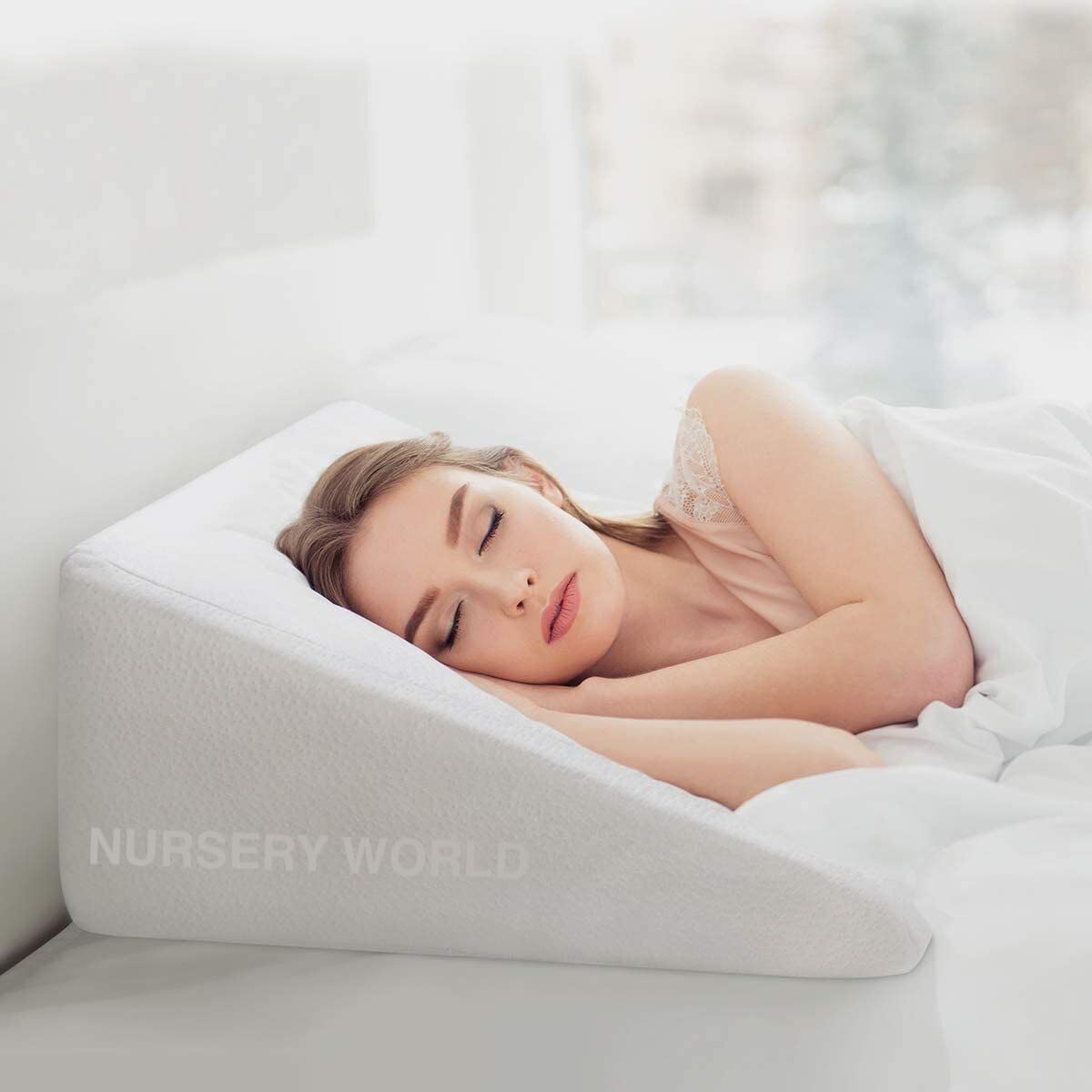 Buy All Here White Headboard Wedge Pillows, Leg Elevation Pillow; Incline Support For Sleeping, Reading,Surgery, Leg, Knee And Hip Pain, Improve Circulation With Washable Cover - Lwp Wht