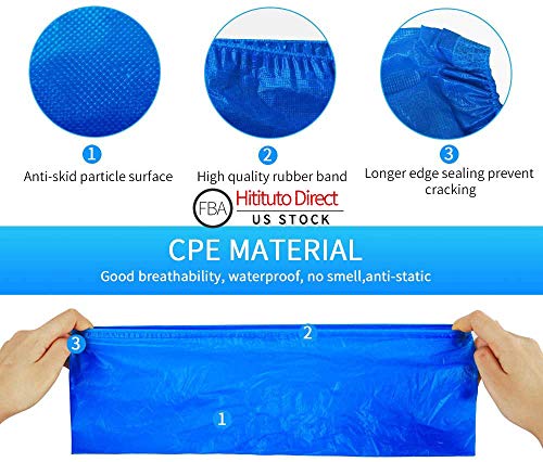 Shoe Covers Disposable Non Slip, 100 Pack (50 Pairs) Resistant CPE boot Covers for Indoors Waterproof, Workplace, Indoor Carpet Floor Protection,One Size Fits Most. - Thumbnail 2