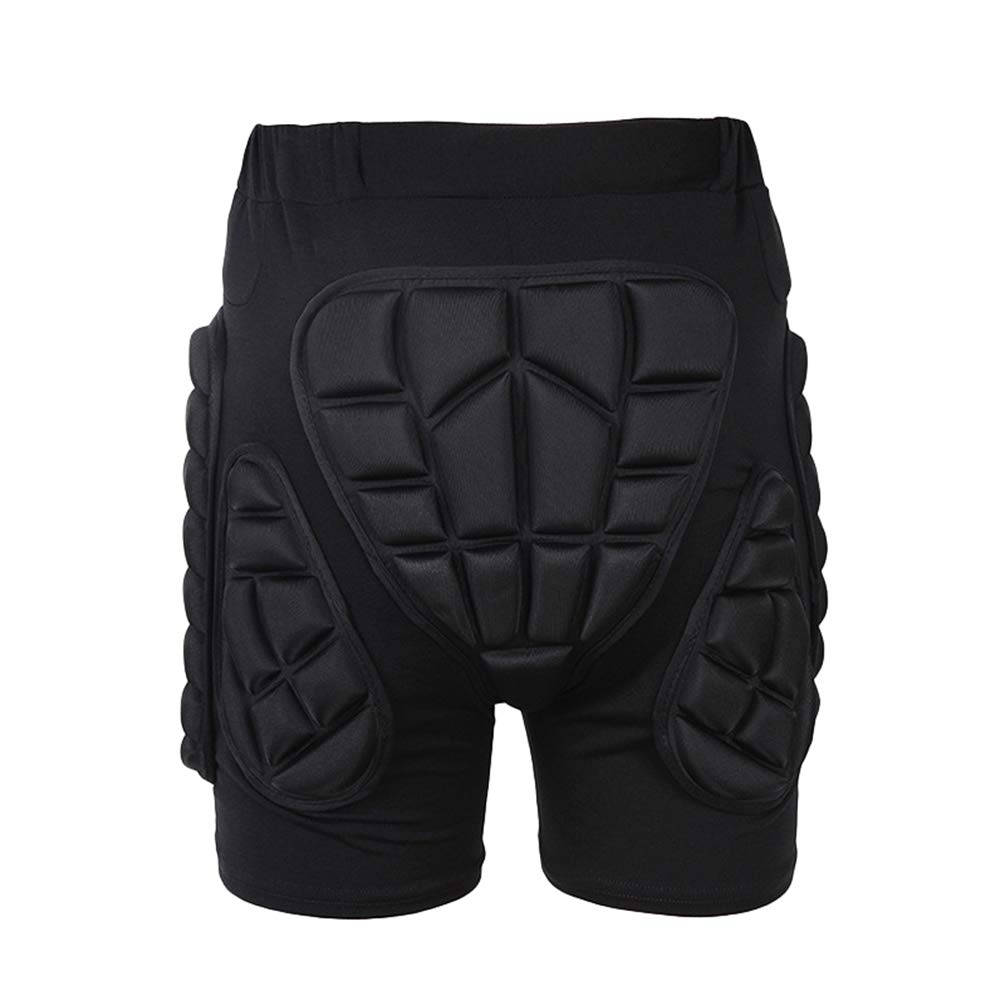 Unisex Confortable Respirant Antichoc Résistant à l'usure Short de Protection, Protection Hanche pour Cyclisme Rouleau Patinage Moto Sport Noir 2XL