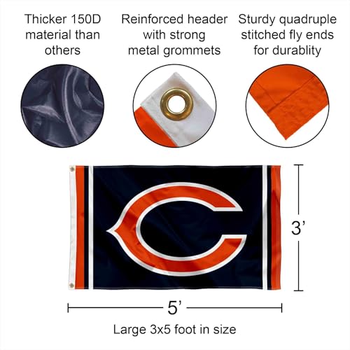 Chicago Bears Kit mât résistant aux tempêtes avec support mural - 3
