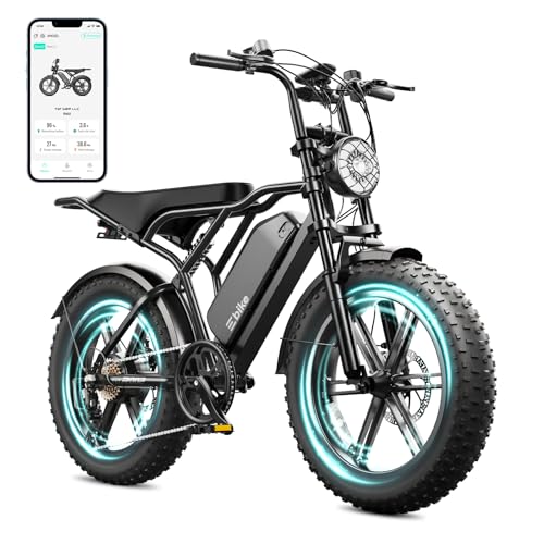 TST Electric Bike for Adults 1500W Peak Brushless Motor 60 Miles Fat Tire Ebike with 48V 15Ah Removable Battery 20 Electric Dirt Bike Dual Suspension Black