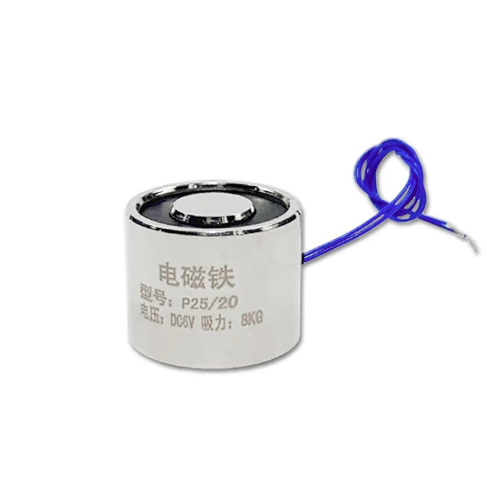 P25/20 Trzymając elektryczny magnes podnoszący DC 5V 6V 12V 24V 8 kg 80N elektromagnes elektromagnesu 25 x 20 mm 1 szt. (6 V)