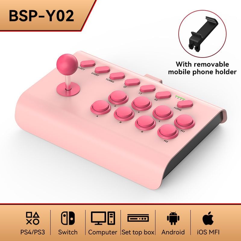 നീക്കം ചെയ്യാവുന്ന മൊബൈൽ ഫോൺ ഹോൾഡറുള്ള Y02 വയർലെസ് ആർക്കേഡ് സ്റ്റിക്ക്