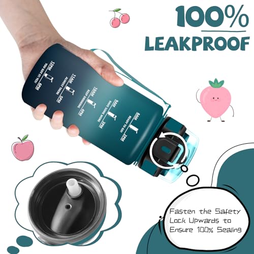 Trinkflasche 500ml, Wasserflasche, Trinkflasche mit Strohhalm Kinder, Auslaufsicher, Wasserflasche mit Strohbürste und Topfbürste, Leicht zu Reinigen, Water Bottle für Schule, Büro, Fitness, Outdoor