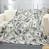 Kanuyee Money Throw Blanket, A Pile of 100 Dollar Bill Cozy Decor Nap Cash Blankets Gift Sofa Bed Couch Chair or Dorm Throws 40×50 inches
