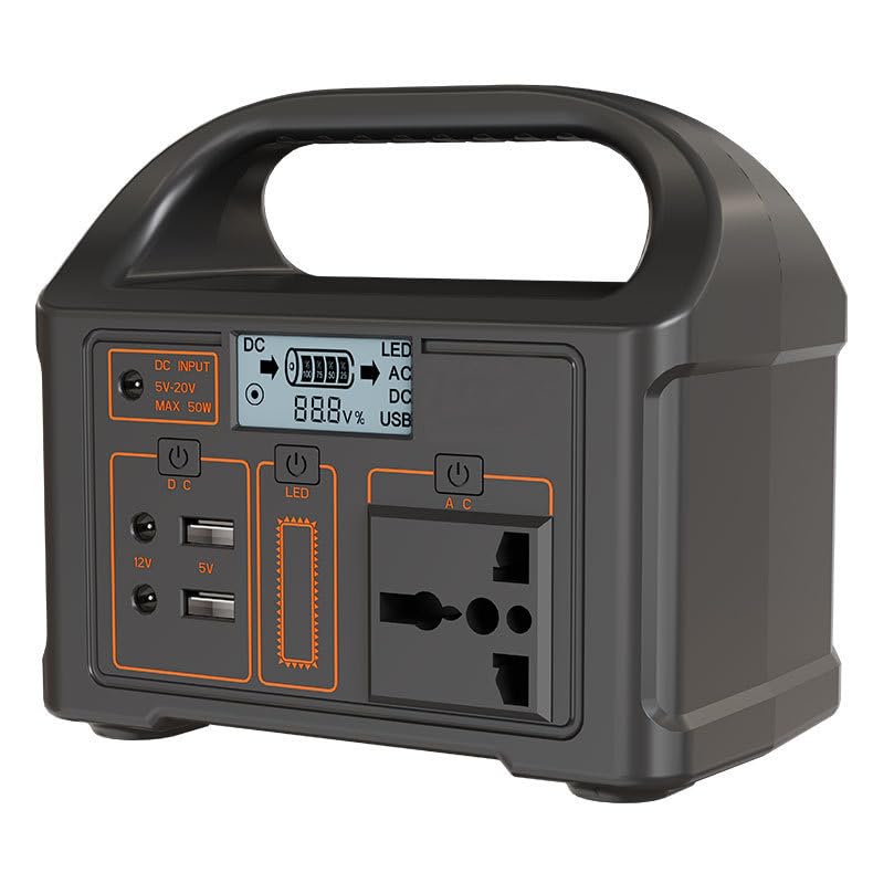 Banco de Energía Portátil, Estación de Energía para Exteriores con Iluminación LED,Cargador multipuerto-2 DC,2 USB...