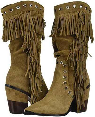 Kenneth Cole Women's WEST Side MID Fringe Fashion Boot, Taupe, 8 Medium US | Image 6