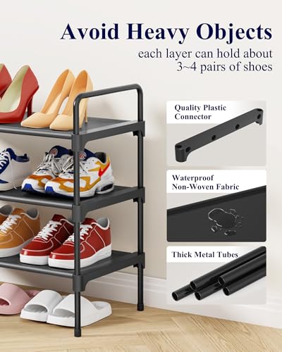 Kitsure-Shoe-Rack-for-Closet-Shoe-Storage-276-Wide-3-Tiers-Black-Shoe-Organizer-for-Closet-Entryway-Living-Room-Space-Saving-Shoe-Shelf-Sturdy-Zapateras-Organizer