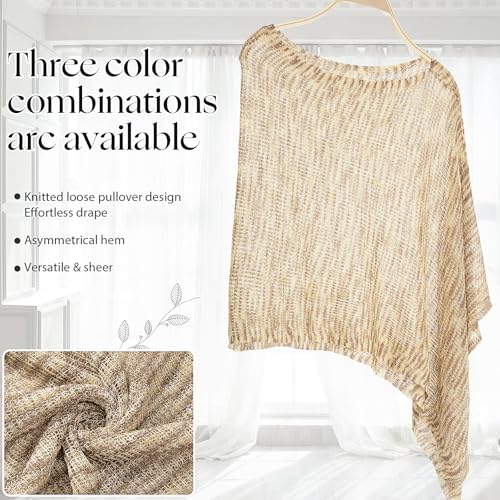 Image of Women Sheer Poncho Shrug Summer Sheer Blouse Top Lightweight Poncho Bolero for Evening Dress