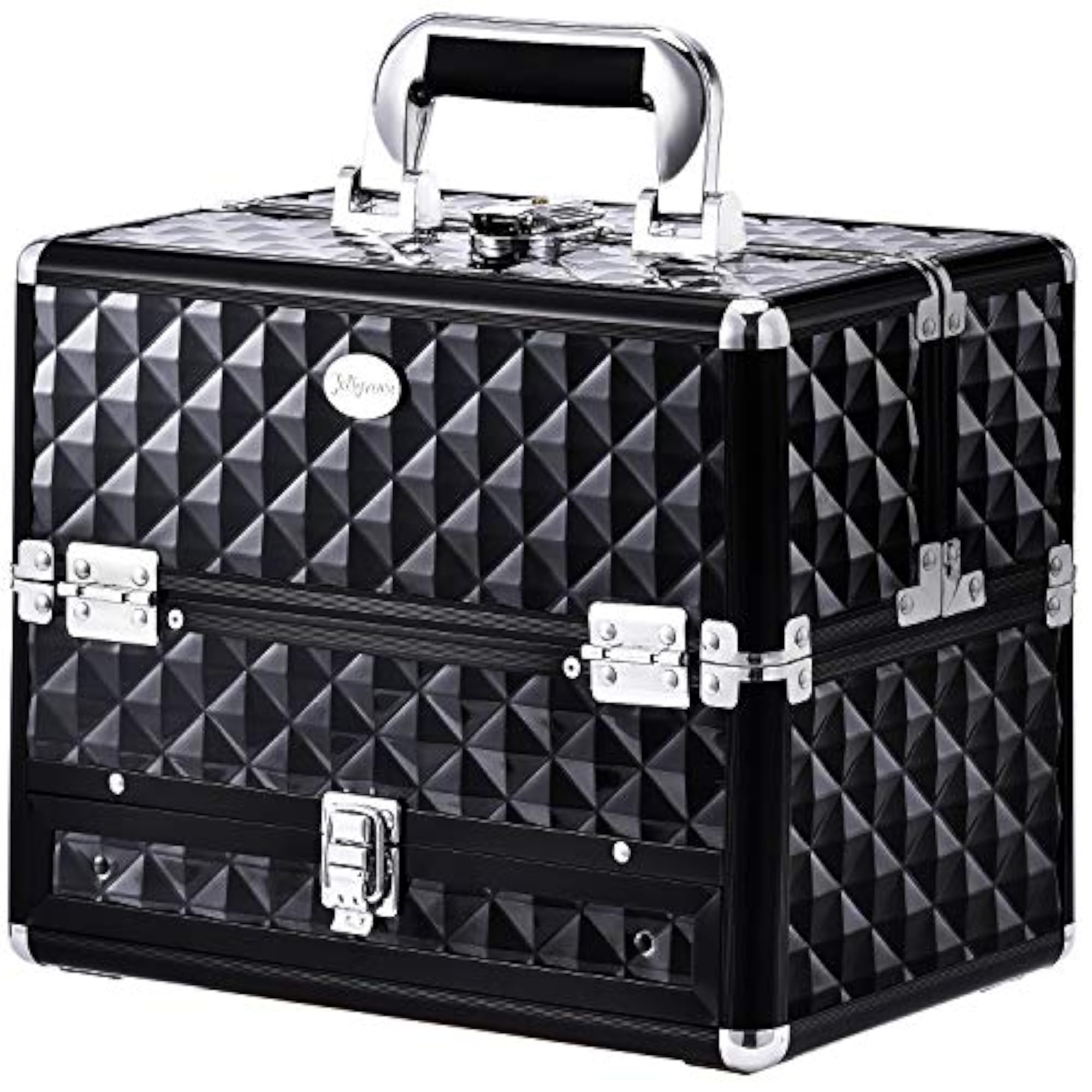 Portable Makeup Train Cases Professional Travel Cosmetic Organizer Box