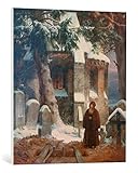 kunst für alle Leinwandbild: Karl Friedrich Lessing Klosterfriedhof im Schnee - hochwertiger Druck, Leinwand auf Keilrahmen, Bild fertig zum Aufhängen, 65x75 cm
