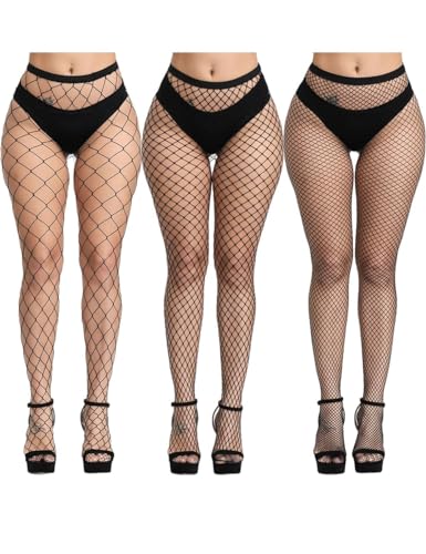 Image of Fishnet Stockings for Women With Stretch Waistband,Fishnets With Reinforced Toes, Fishnet Tights With High Elastic