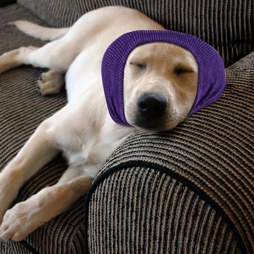 Image of Quiet Ears for Dogs, Rbenxia 1 Piece Dog Ear Cover Hoodies Dog Ear Muffs Headband Noise Ear Protection Warm Winter Ear Scarf (Purple, Medium)