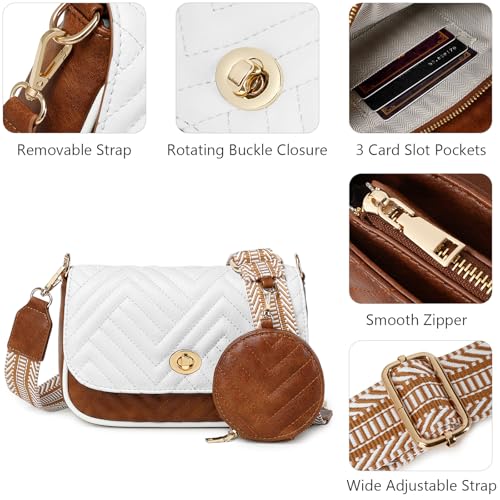 Image of JEEHAN Quilted Crossbody Bags for women Designer Shoulder Handbags Small Purse